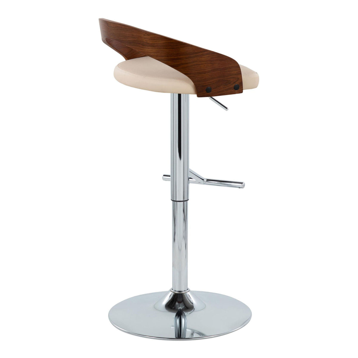 Mid Century Modern Adjustable Height Barstool Set with Swivel - Beige