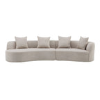 126" Curved Sectional Sofa (Almond-D28 Full Foam)