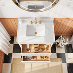 Fully Assembled 30'' Bathroom Vanity with Engineered Marble Top - White