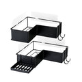 Adhesive Corner Shower Caddy 2-Pack with Hooks - Stainless Steel