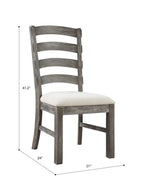 Upholstered Dining Chairs Set of 2 with Wood Frame - Brown