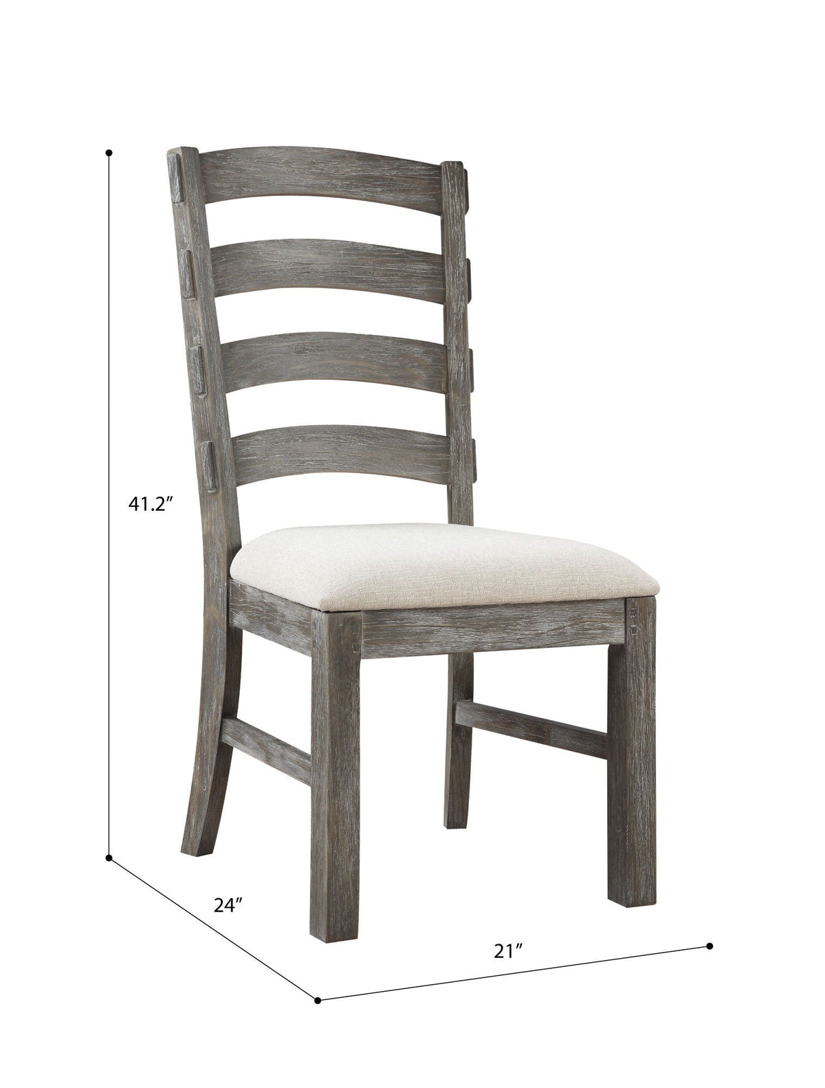 Upholstered Dining Chairs Set of 2 with Wood Frame - Brown