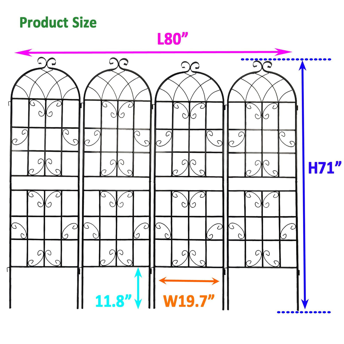 Metal Garden Rustproof Trellis for Climbing Plants – Outdoor Flower Support