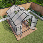 Gain Height Windproof Greenhouse with Heavy-Duty Frame - Black