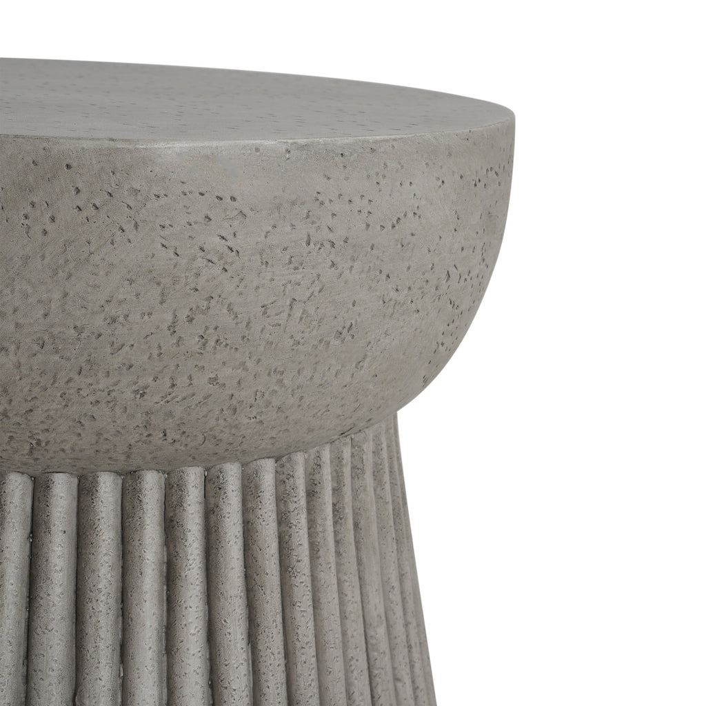 Outdoor Lightweight Concrete Side Table with Hourglass Design