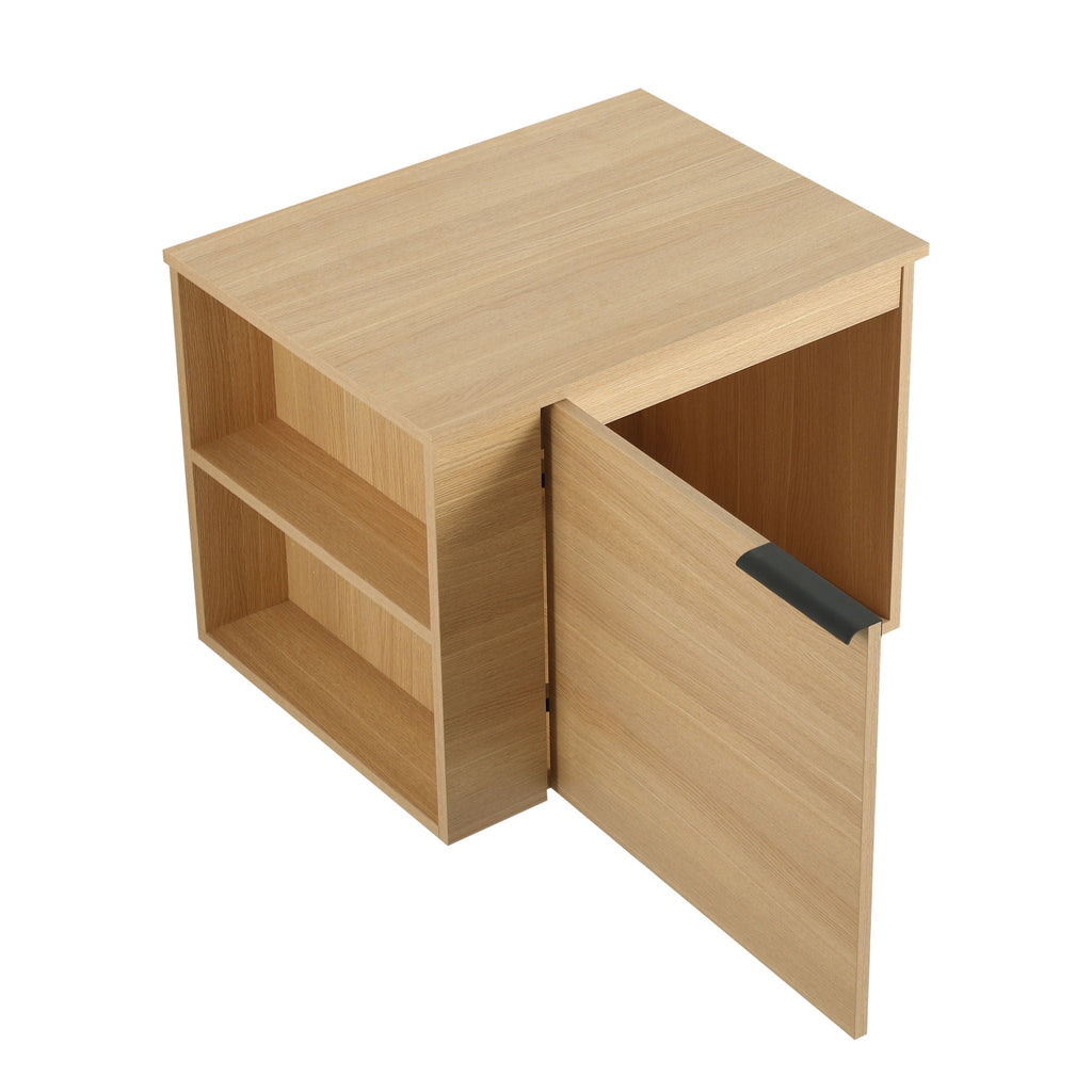 Modern Bathroom Vanity with Side Storage - Light Brown or White