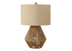 Transitional Rope Table Lamp with Beige Linen Shade - 3-Way Switch