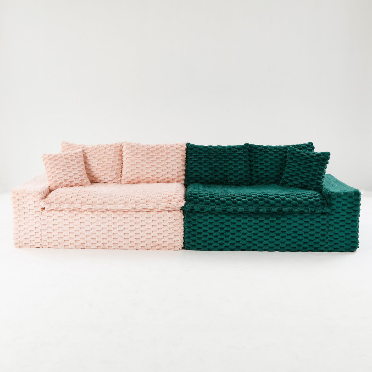 Luxury Multifunctional Sofa for Living Room with Adjustable Layout - Black, Dark Green, White, Pink