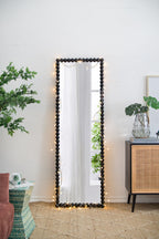 Full Length Mirror With Metal Beaded Frame - Black