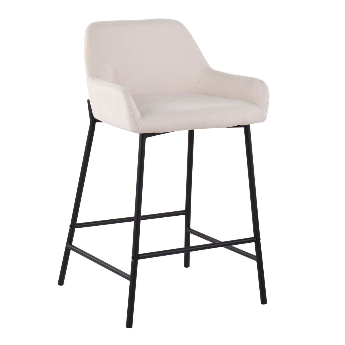 Industrial Fixed Height Counter Stool Set with Upholstered Seat - Multiple Colors