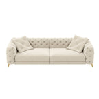 3-In-1 Convertible Sleeper Sofa Set with Deep Seat & Movable Ottoman - White, Beige, Gray