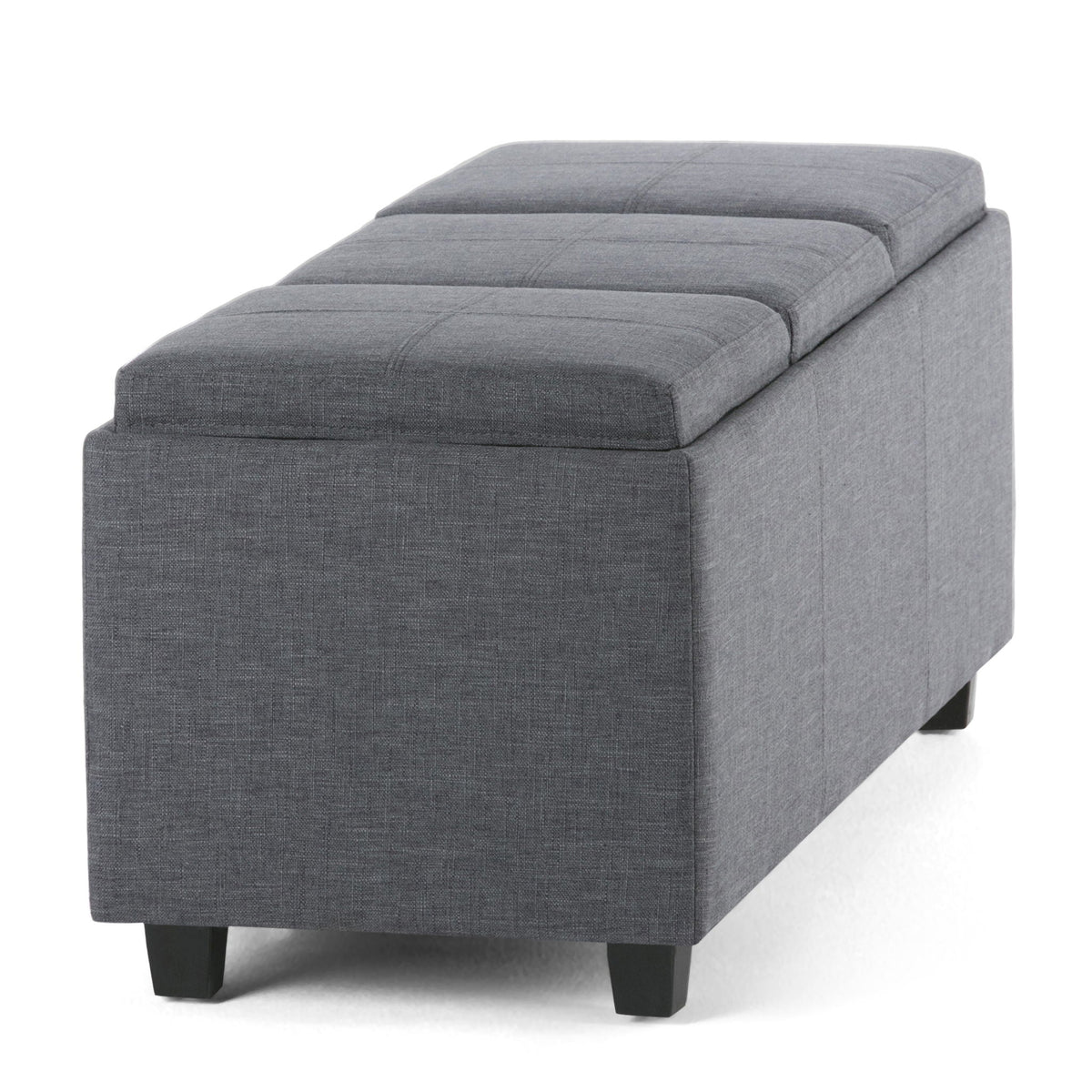 Avalon Upholstered Storage Ottoman with Flip-Over Serving Trays - Multiple Colors