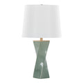 Curvo Square Contemporary Table Lamp with Twisted Ceramic Base - Green or Beige