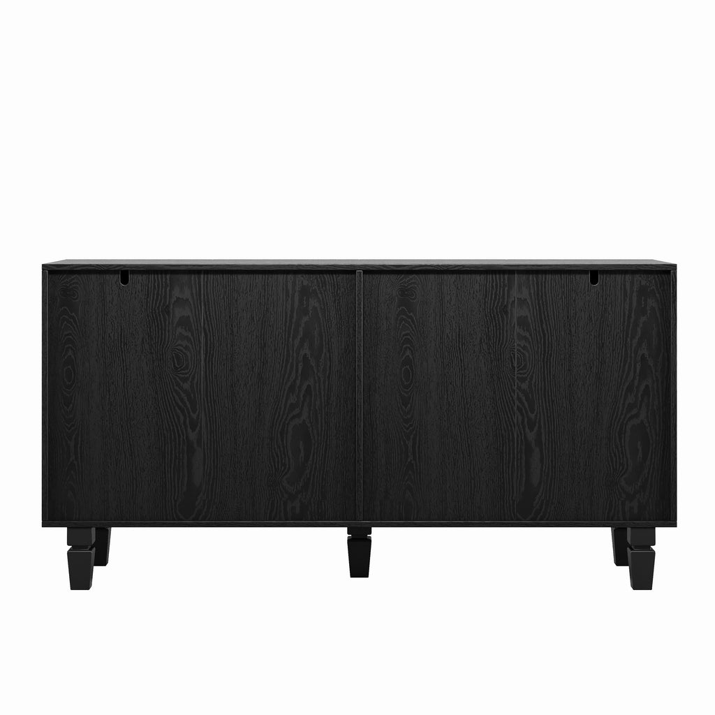 59'' Modern Buffet Sideboard with Sunburst Doors - Black