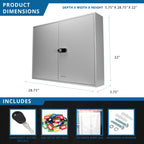 Adjustable Key Lock Box with Digital Lock - 400 Key Capacity - Gray