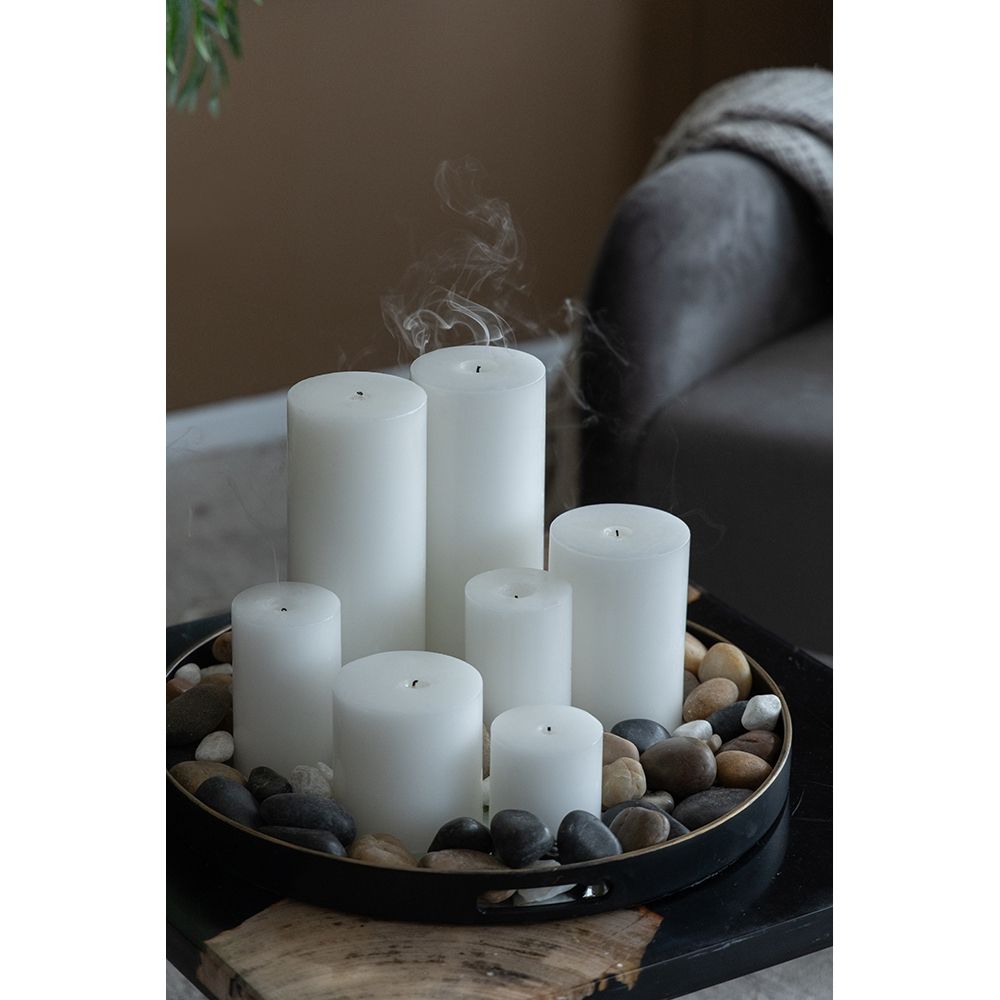 Unscented Soy Wax Candle Set of 2 with Eco-Friendly Material - White or Beige