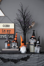 10.6"H Halloween Gnome Decor Set of 2 with Handcrafted Detail - Orange