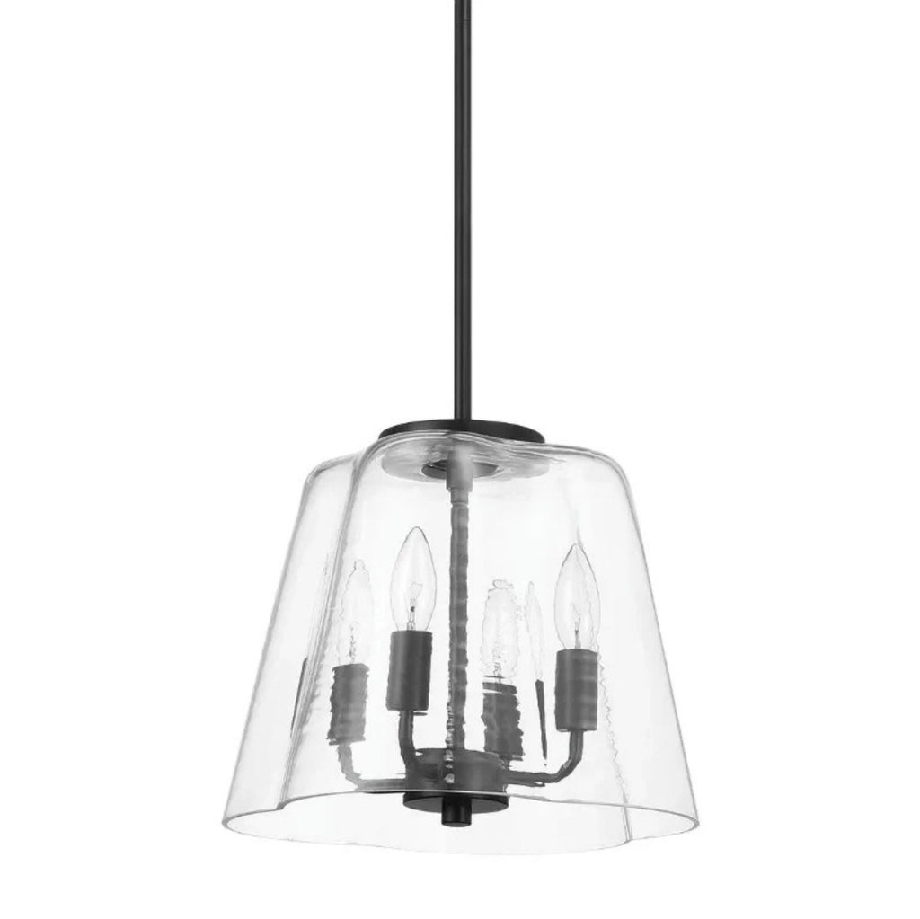 Soiree 4 Candle Lights Pendant with Metal Frame - Gold or Black