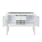 White Wine Cabinet Server with Storage and Wine Rack - Elizaveta