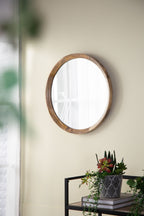 Transitional Mango Wood Wall Mirror with Frame - Multiple Colors