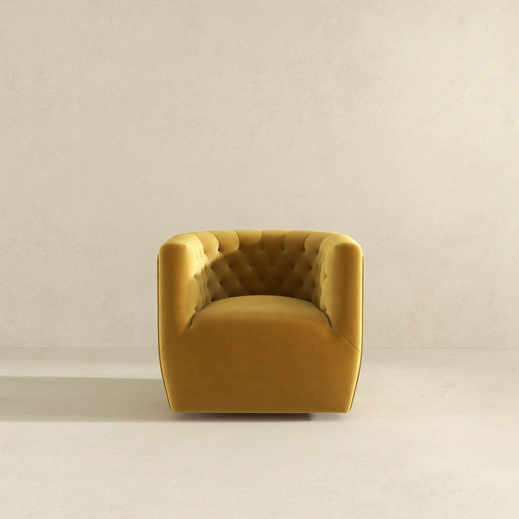 Ergonomic Design Swivel Chair with Tufted Accent - Multiple Colors