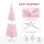 Pink 5ft Pencil Christmas Tree with Snow-Flocked Branches - Pink