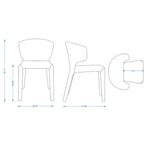 Conrad Dining Chair Set of 2 with Metal Frame - Multiple Colors
