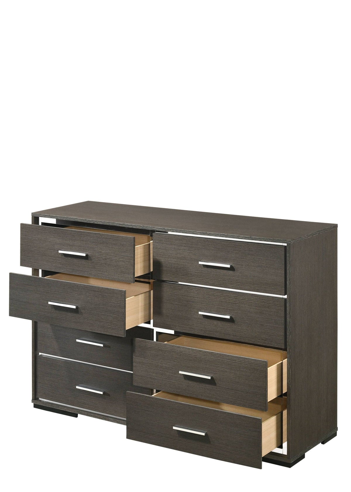 Escher Gray Oak Dresser with 8 Spacious Drawers