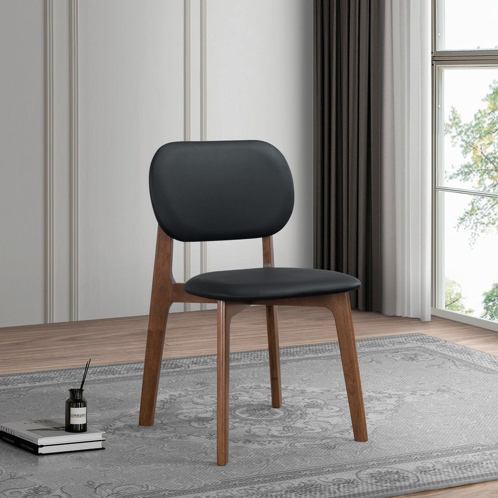 Kelsey Stylish Dining Chair Set of 2 with Solid Wood Construction - Black or Light Brown