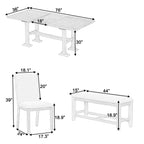 Farmhouse Extendable Dining Table Set with Removable Leaf - Natural Light