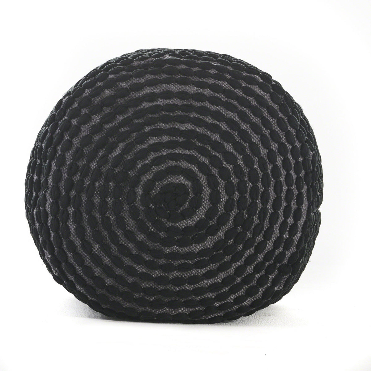 Handcrafted Cylindrical Accent Pouf with Water Resistant Fabric - White, Green, Black