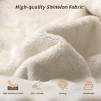 AirFrame Queen Bed Frame with Adjustable Sliding Side Table - Off-White Sherpa