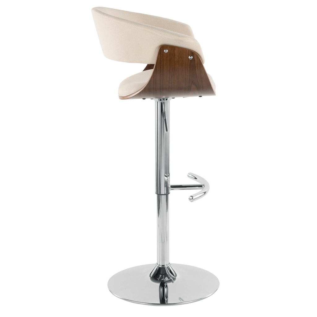 Mid Century Modern Adjustable Height Barstool Set with Swivel – Gray or Beige