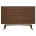 6-Drawer Dresser with Spacious Storage - Dark Brown / White