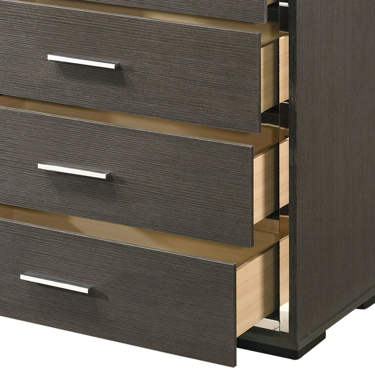Escher Chest with Five Dovetail Drawers - Gray / Oak