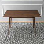 Rectangular Modern Dining Table with Solid Wood Construction – Dark Brown or White
