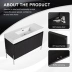 Freestanding Bathroom Vanity With Resin Sink And Storage Cabinet