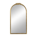 Gold Arched Floor Mirror with Wood Frame - Full Body