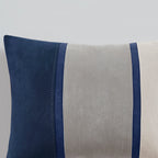 Blue Faux Suede 7 Piece Comforter Set with Coordinated Pillows - California King