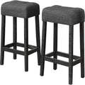 Transitional Backless Counter Stool Set with Upholstered Cushion - Black or Beige
