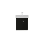 21.6 Inch Floating Bathroom Vanity with Ceramic Sink - Black, White, Oak, Brown