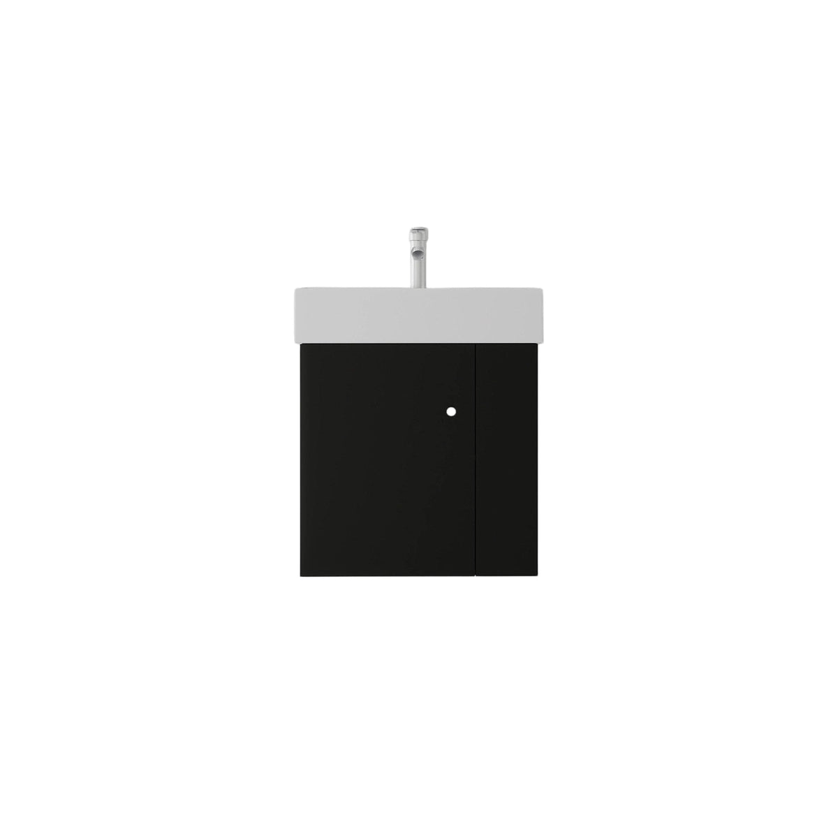 21.6 Inch Floating Bathroom Vanity with Ceramic Sink - Black, White, Oak, Brown
