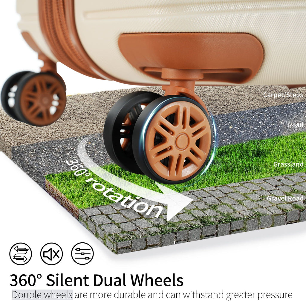 4 Piece Hard Shell Luggage Set with Spinner Wheels - Multiple Colors