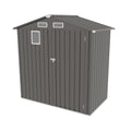 Compact Outdoor Storage Shed with Lockable Door - Gray
