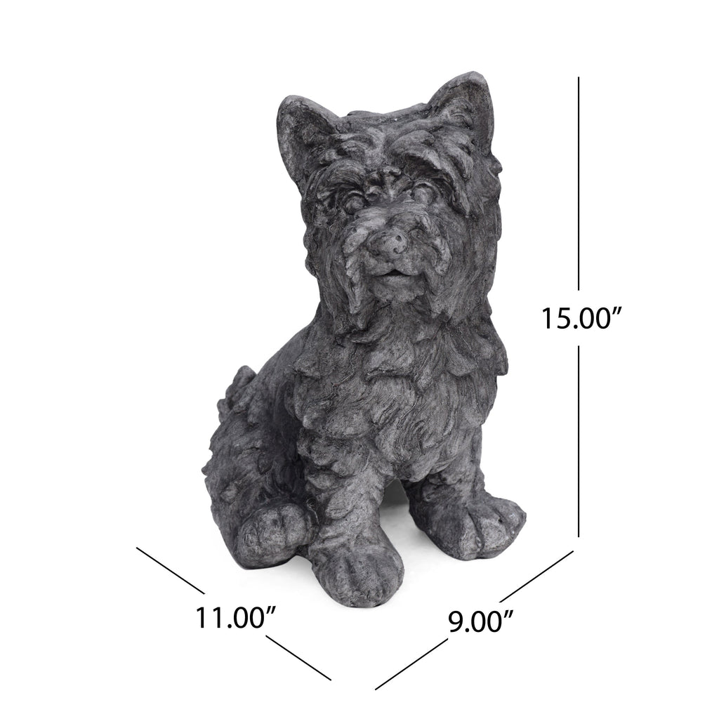 Cricket Dog Cast Stone Garden Statue