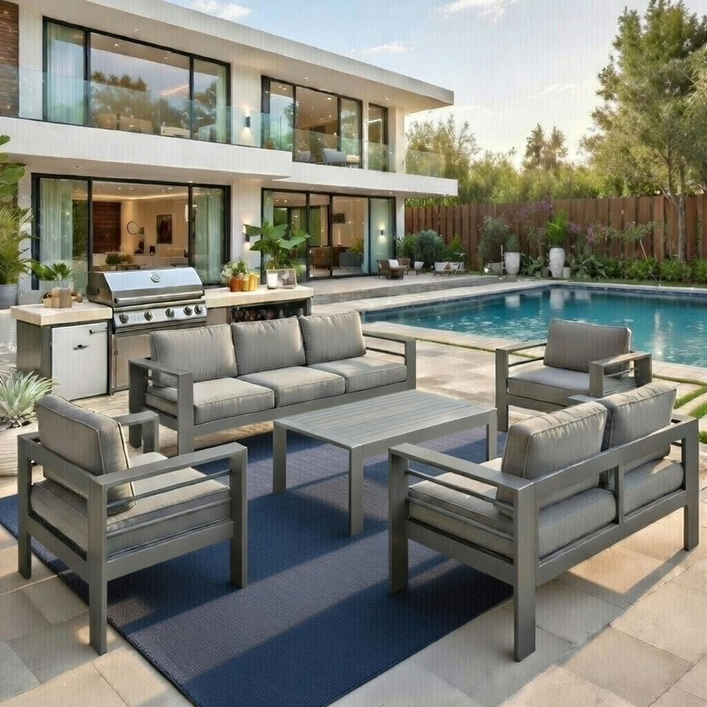 All-Weather Outdoor Patio Set with Thick Cushions - Multiple Colors