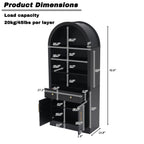 Arched Bookshelf with Storage Cabinet with Modern Curved Top - MDF