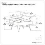 Hunter - Handcrafted Lift Top Coffee Table