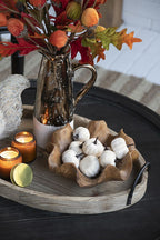 White Velvet Pumpkin Set with Mesh Bag - Sculptures & Figurines
