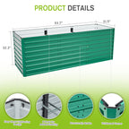 Ergonomic Metal Raised Garden Bed 2-Pack with Open Base - Green